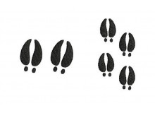 Stickdatei - Fußspuren Rentier Wild